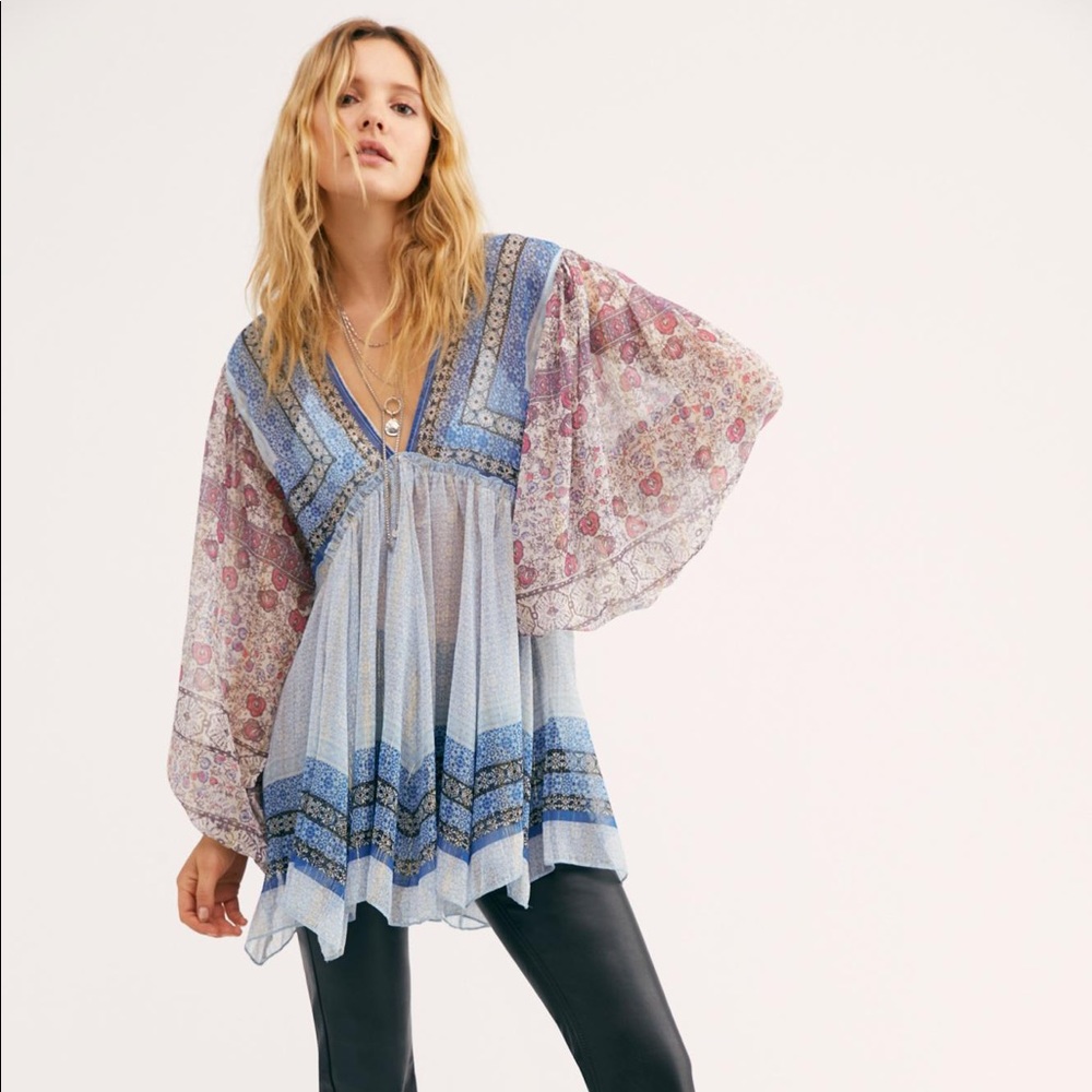 nwt!!! free people // aliyah printed tunic top